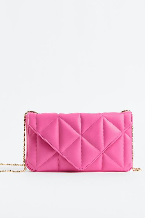 Quilted shoulder bag - pink