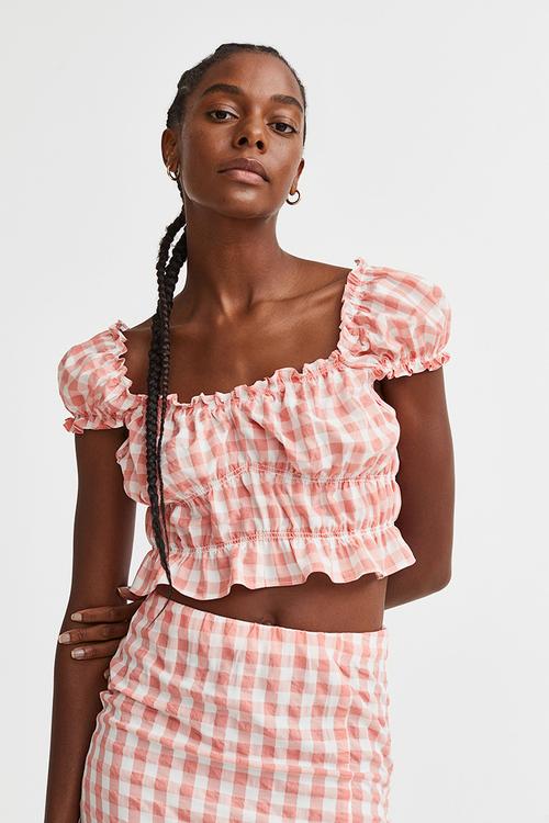 Puff-sleeved blouse - pink