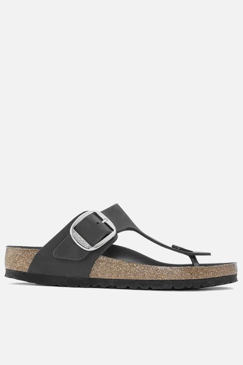 Gizeh big buckle oiled leather regular - black
