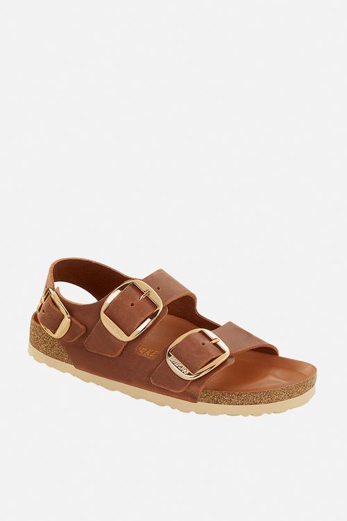 Milano big buckle oiled leather regular - cognac