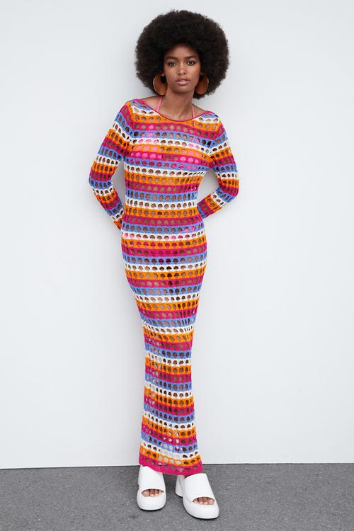 Dress dalias - light pastel orange