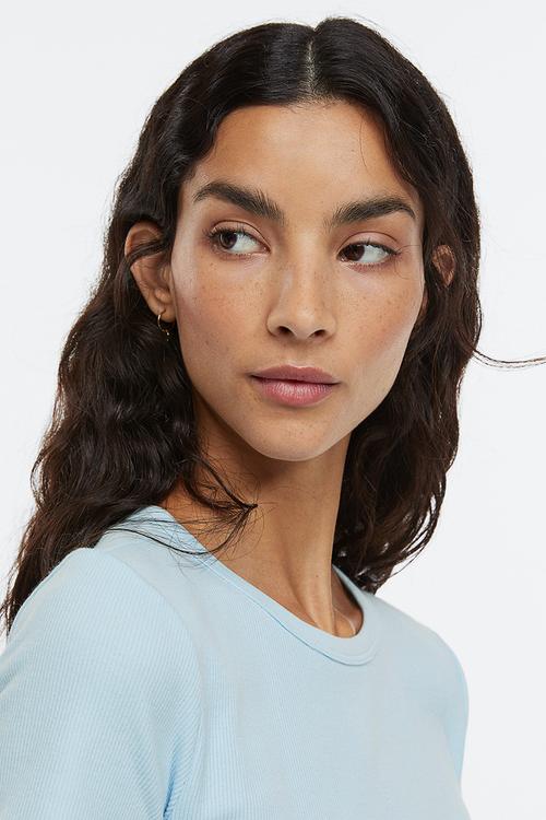 Ribbed top - light blue 