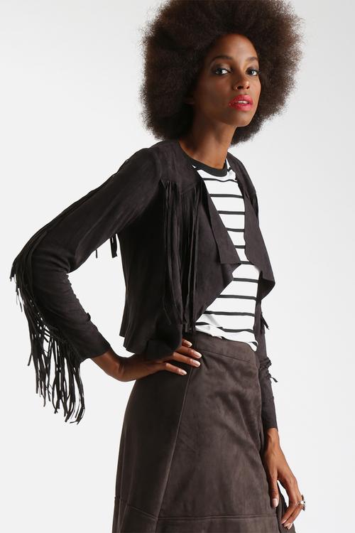 Suedette Fringe Jacket