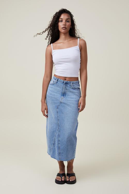Maxi denim skirt - bells blue