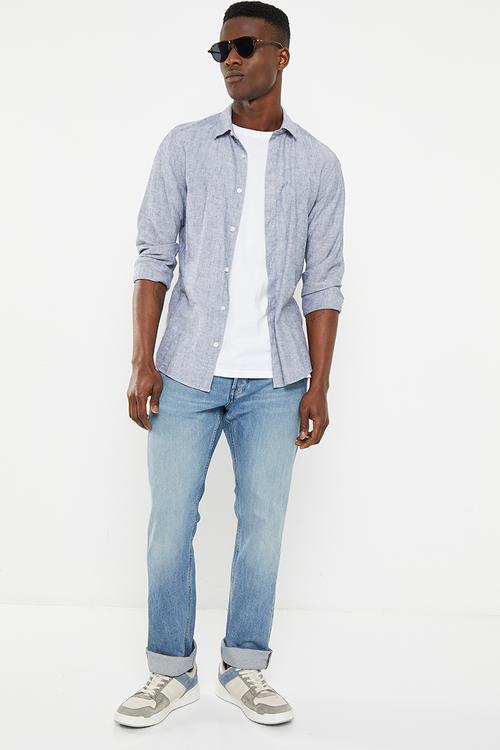 Mosa Straight Bright saigon stretch denim r - faded blue pool