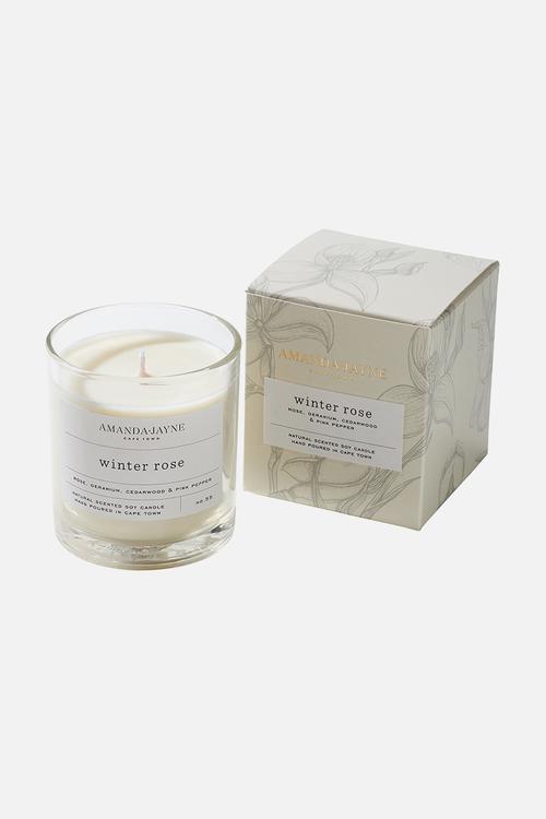 Winter rose glass collection candle