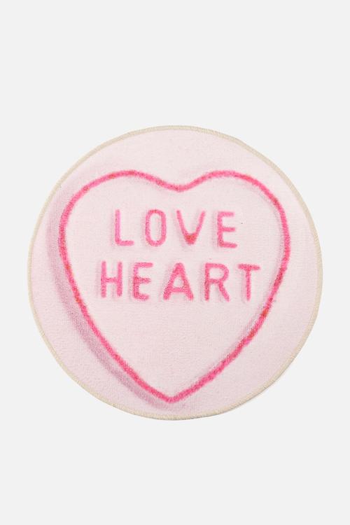 Love Heart Printed Round Mat