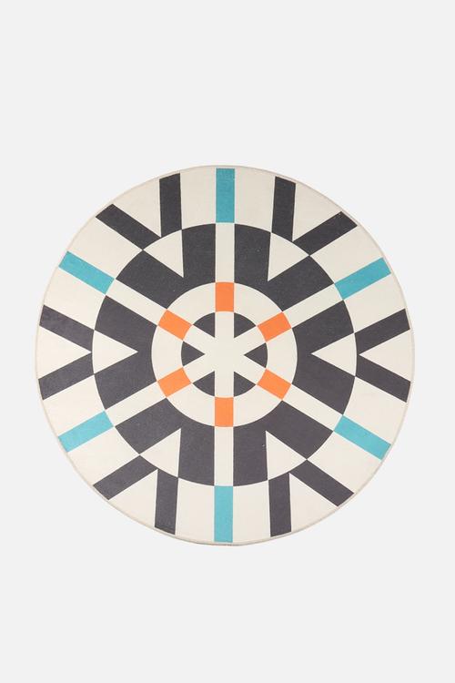 Abstract Round Printed Rug