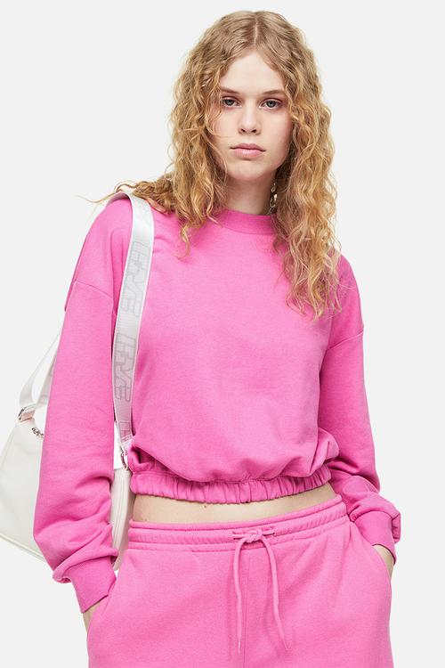 Cropped sweatshirt - pink