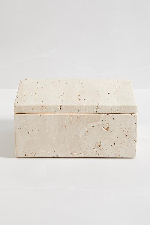 Travertine marble box - cream