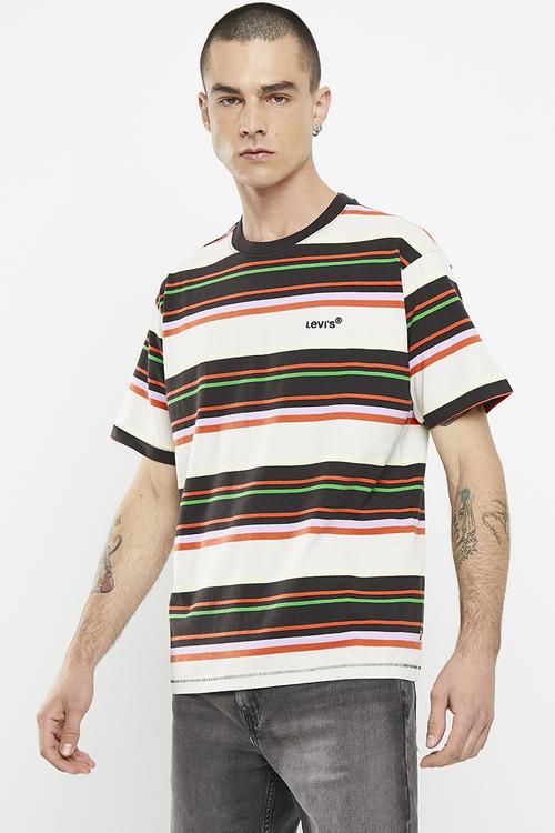 Red tab vintage tee - queen stripe rainy day