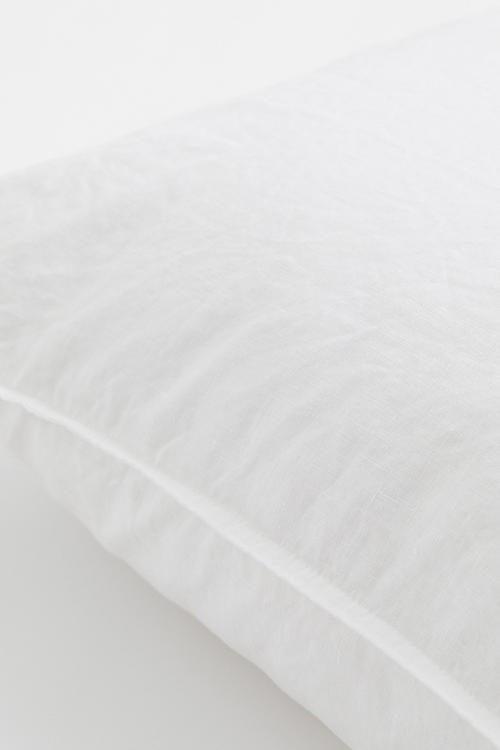 Washed linen pillowcase - white