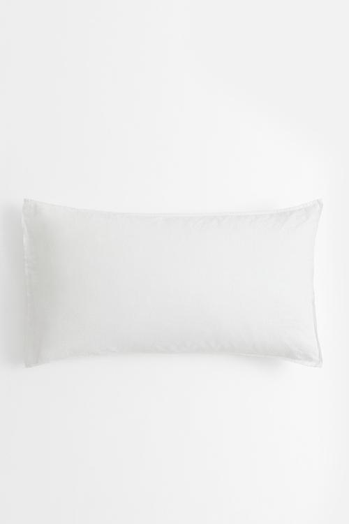 Washed linen pillowcase - white