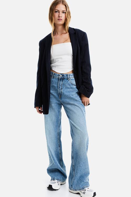 Wide high jeans - light denim blue
