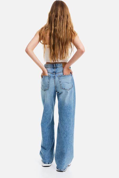 Wide high jeans - light denim blue