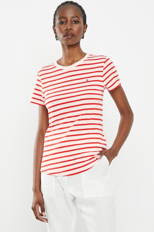 1985 Slim slub crew neck short sleeve - breton stripe/fireworks