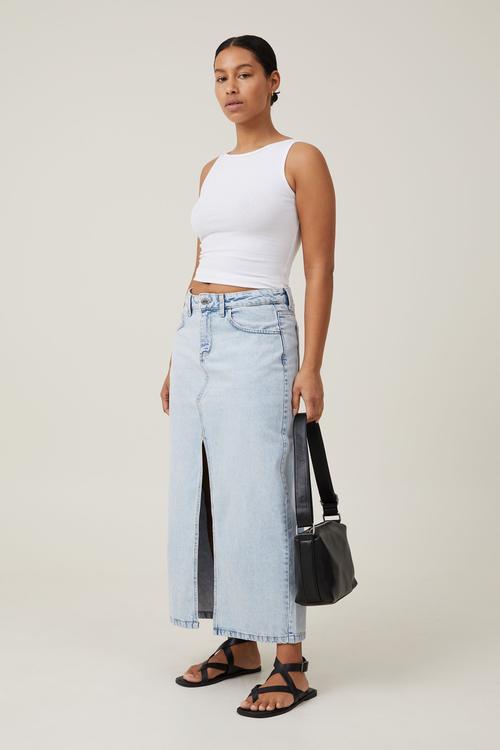 Bailey denim maxi skirt - palm blue