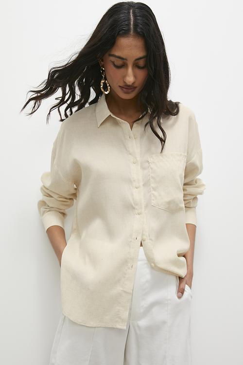 Linen pocket shirt - natural