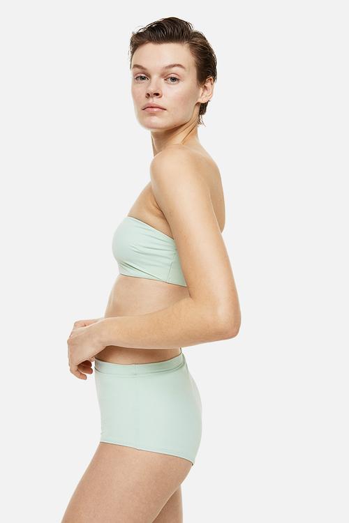 One-shoulder bikini top - mint green