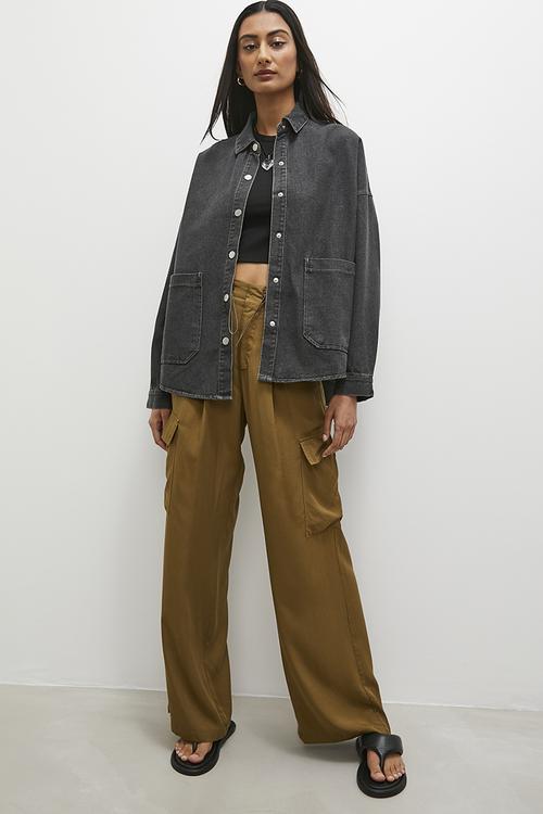 Denim overshirt - black