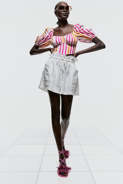 Paper bag shorts - white