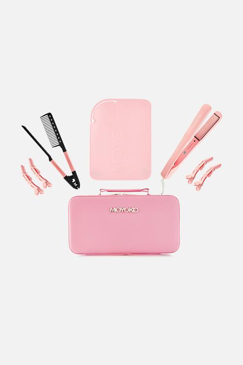 Pro Glider - Hair Straightener Kit - Ceramic Flat Iron - Blush Pink