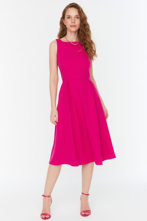 Smart casual midi dress - fuchsia