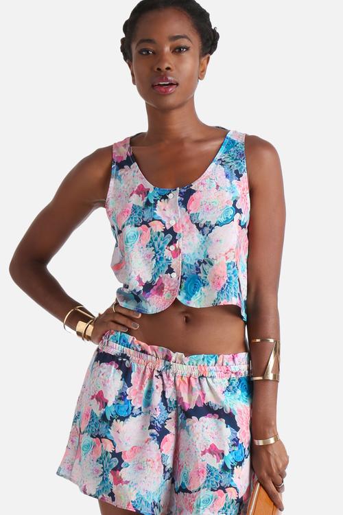 Acid Floral Crop Top