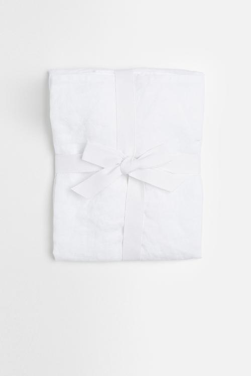 Washed linen pillowcase - white