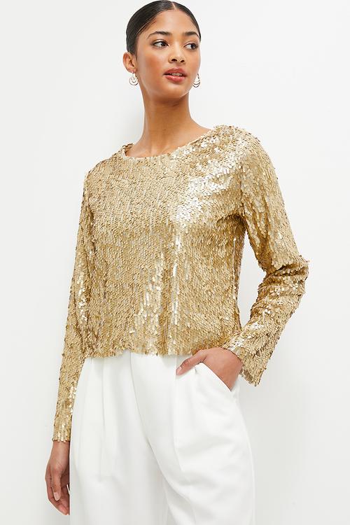 Bling sequin tee - beige