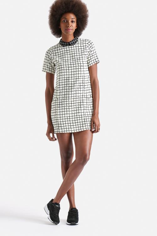 Collared Detail Pocket Shift Dress