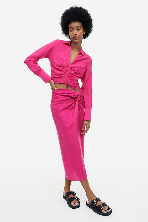 Collared blouse - cerise