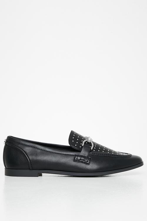 Carrine-S leather loafer - black & silver 
