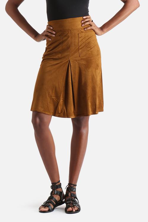 Suede A-Line Skirt 
