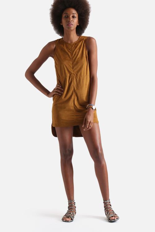 Suede Sleeveless Dress