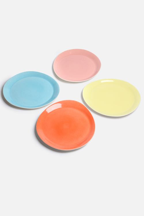 Set of 4 Colour Block Dinner Plates