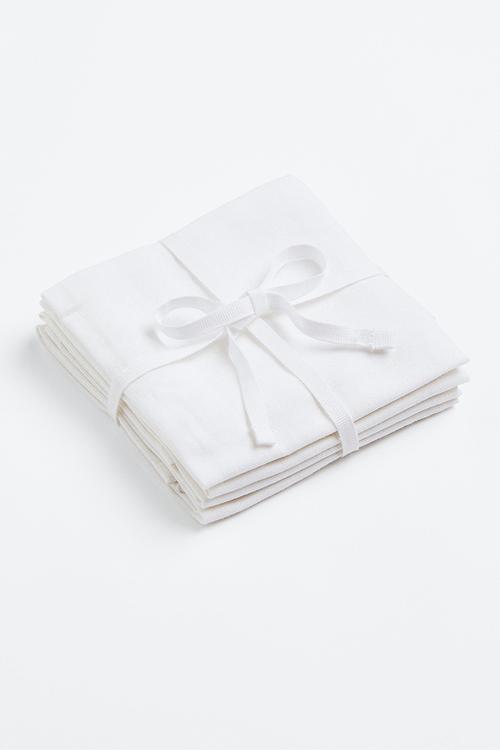 4 Pack cotton napkins - white