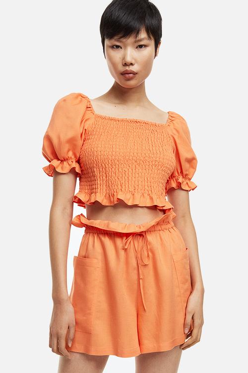 Paper bag shorts - orange
