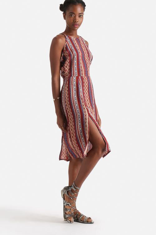 Aztec Print Midi Dress