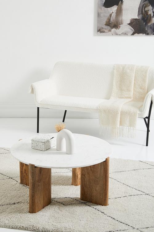 Eden mango wood and marble coffee table - natural