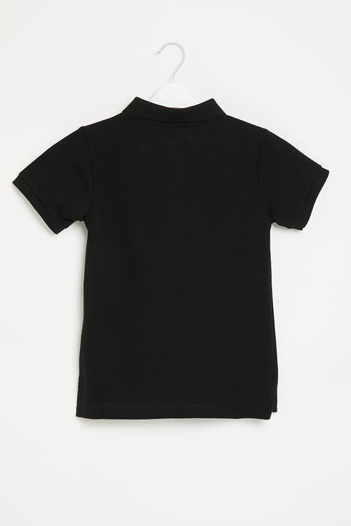 Boys basic short sleeve polo top - black