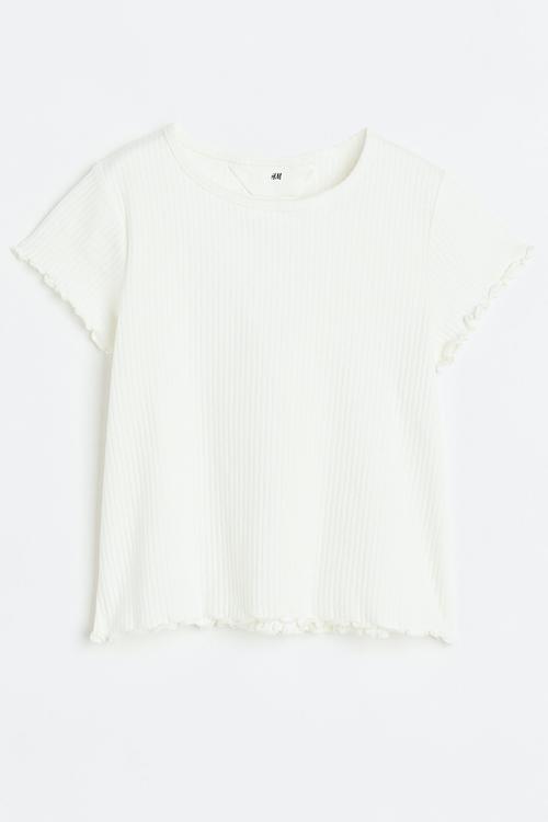 Ribbed top - natural white