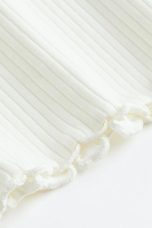 Ribbed top - natural white