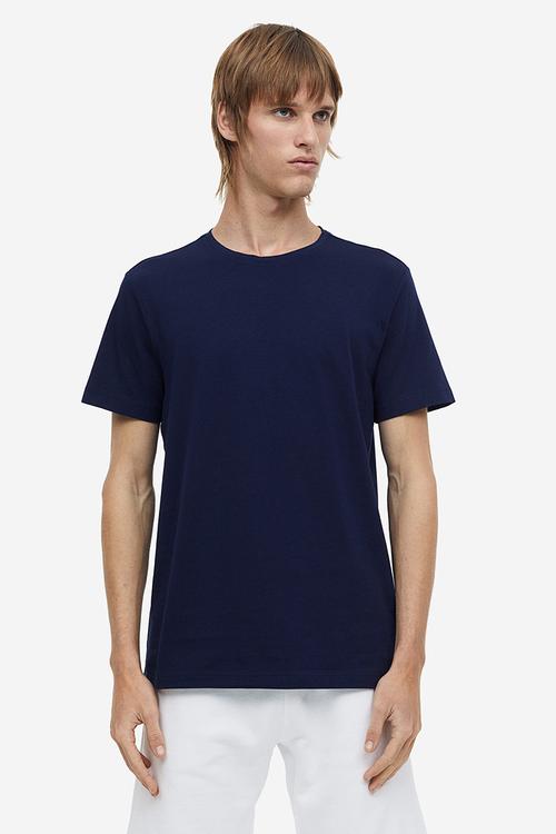 Slim fit round-necked t-shirt - blue