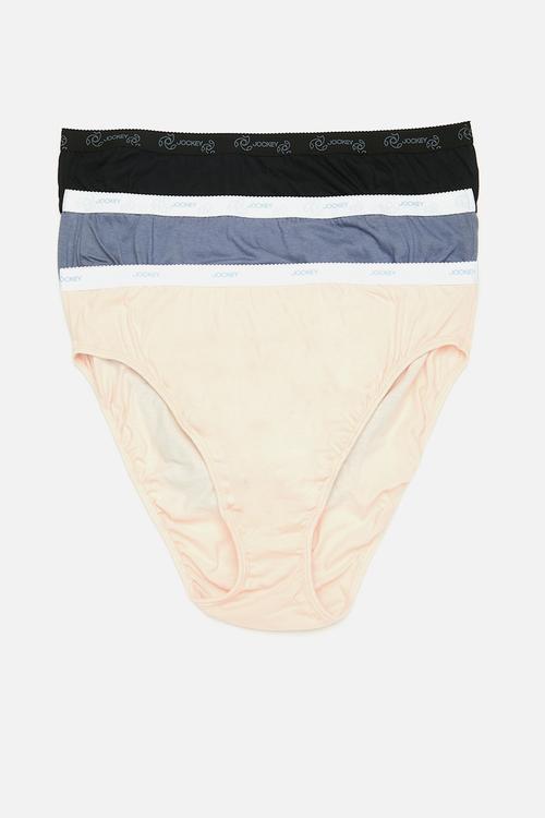 Plus 3 pack plain french cut  - multi 