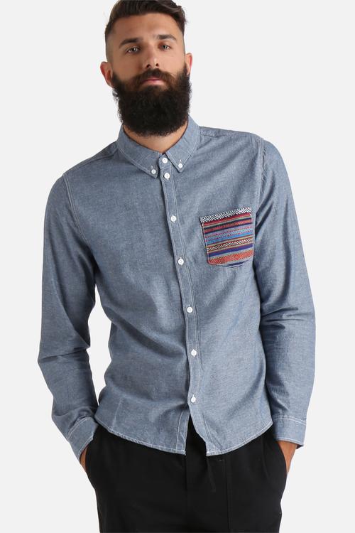 Denim Shirt with Aztec Pocket