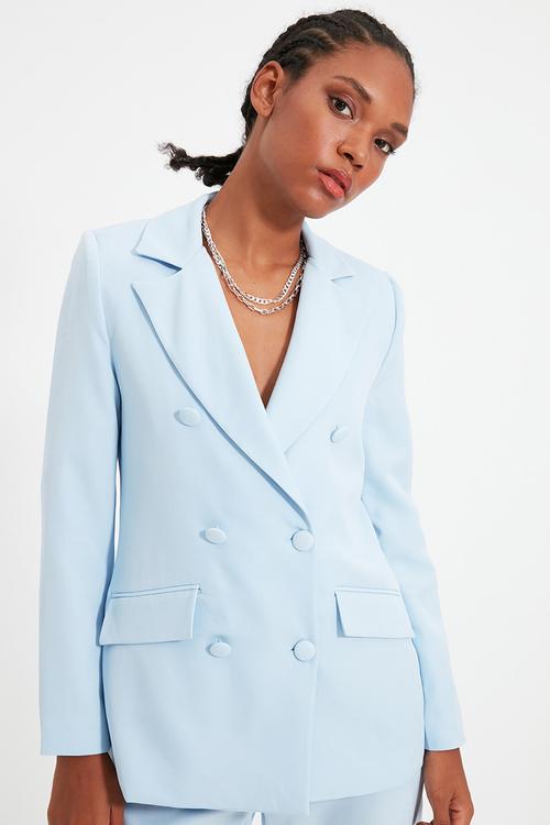 Double-breasted blazer - light blue