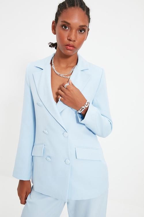 Double-breasted blazer - light blue