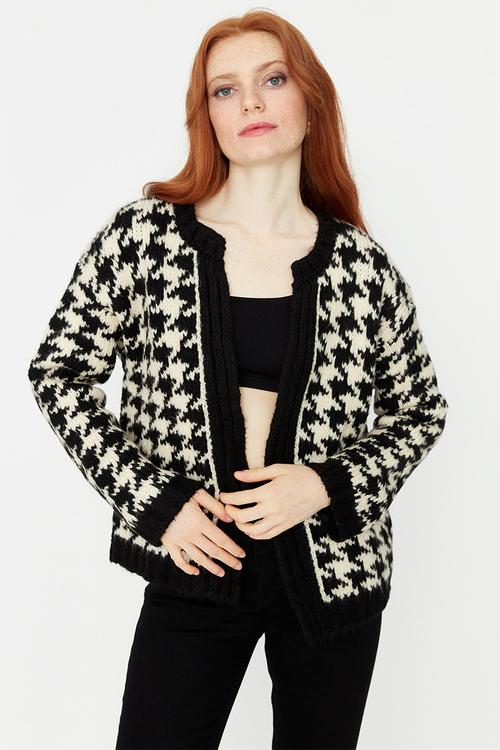 Pattern cardigan - black & white