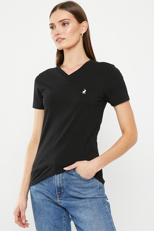 Kelly V-neck tee - black